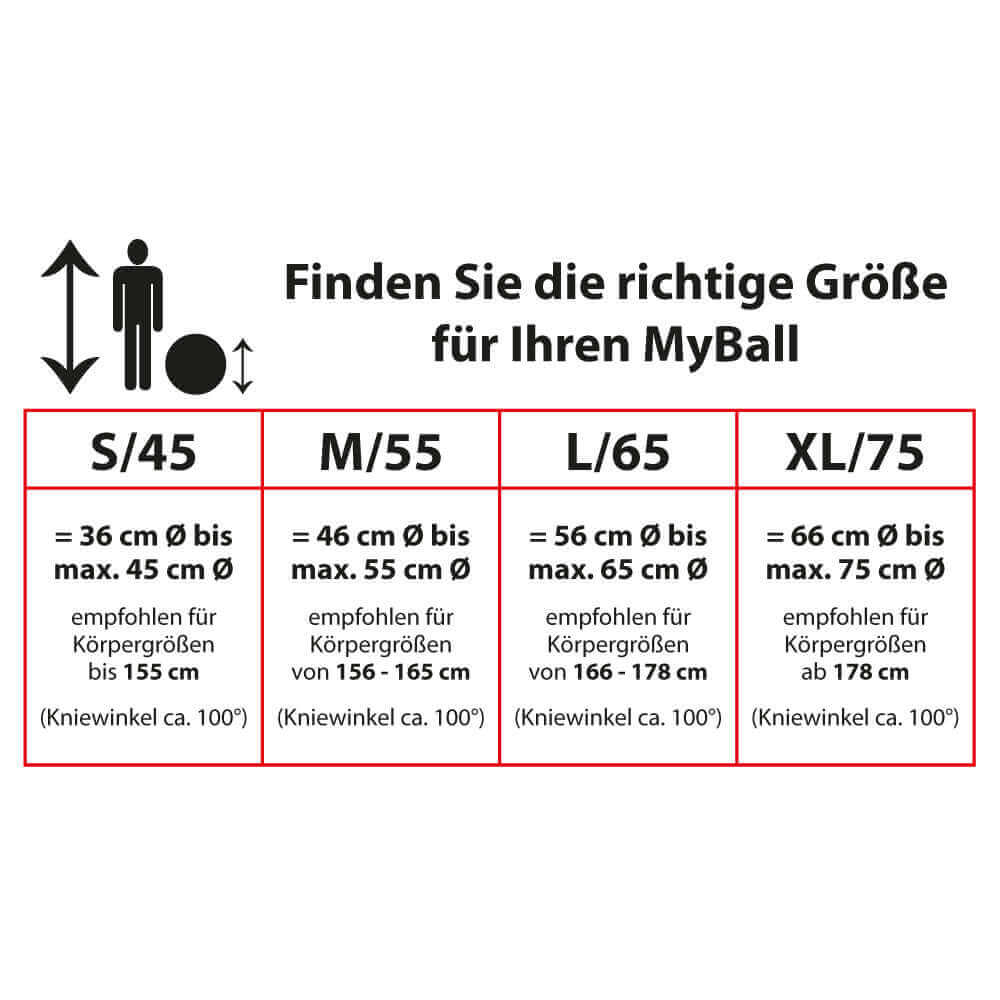 Ergocom Gymnastikball MyBall - verschiedene Größen - Bürowelten.eu
