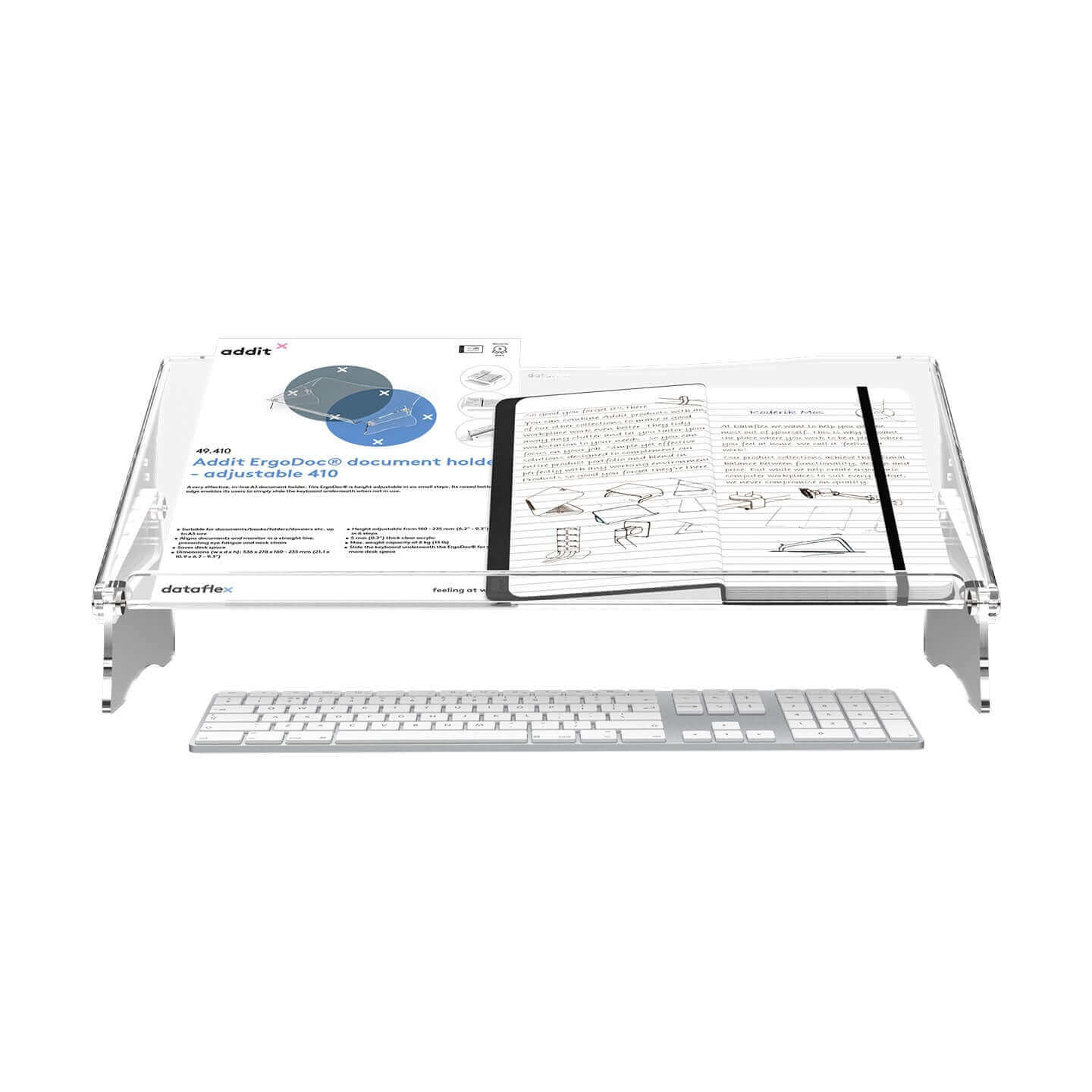 Dataflex Addit ErgoDoc® Dokumentenhalter - verstellbar 410/411 - Bürowelten.eu