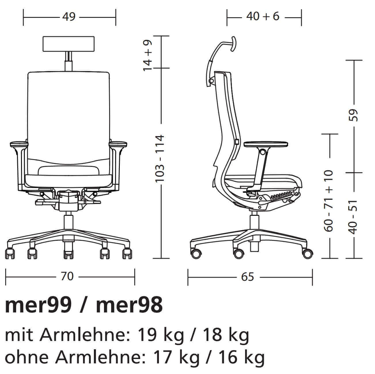 KLÖBER Bürodrehstuhl Mera MER98S - Bürowelten.eu